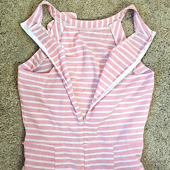 Pink Striped Jumpsuit - Picture 5 of 6